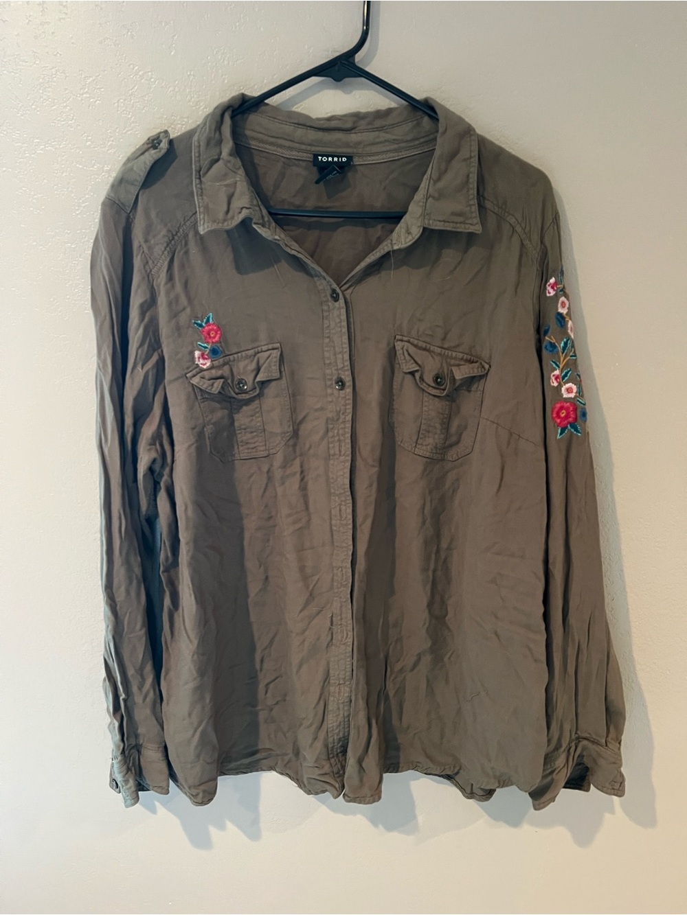 Torrid Olive Green Button Down